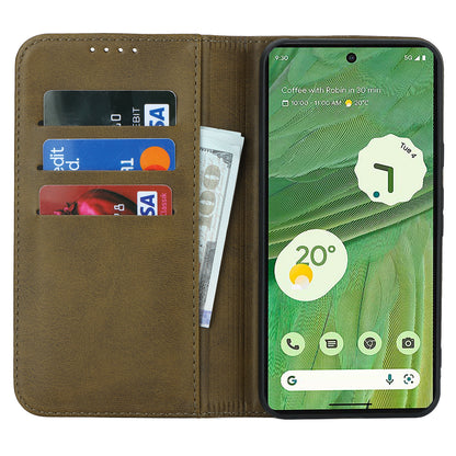 PU Leather Case for Google Pixel 8 Shockproof Calf Texture Stand Wallet Phone Cover