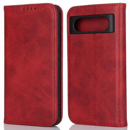 PU Leather Case for Google Pixel 8 Shockproof Calf Texture Stand Wallet Phone Cover