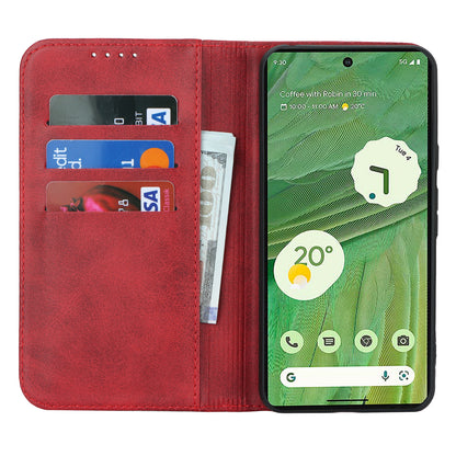 PU Leather Case for Google Pixel 8 Shockproof Calf Texture Stand Wallet Phone Cover