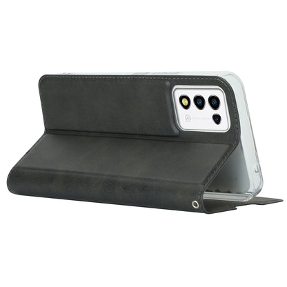 Cell Phone Cover For ZTE Libero 5G III Calf Textured Anti-drop Phone Stand Case with Card Slot