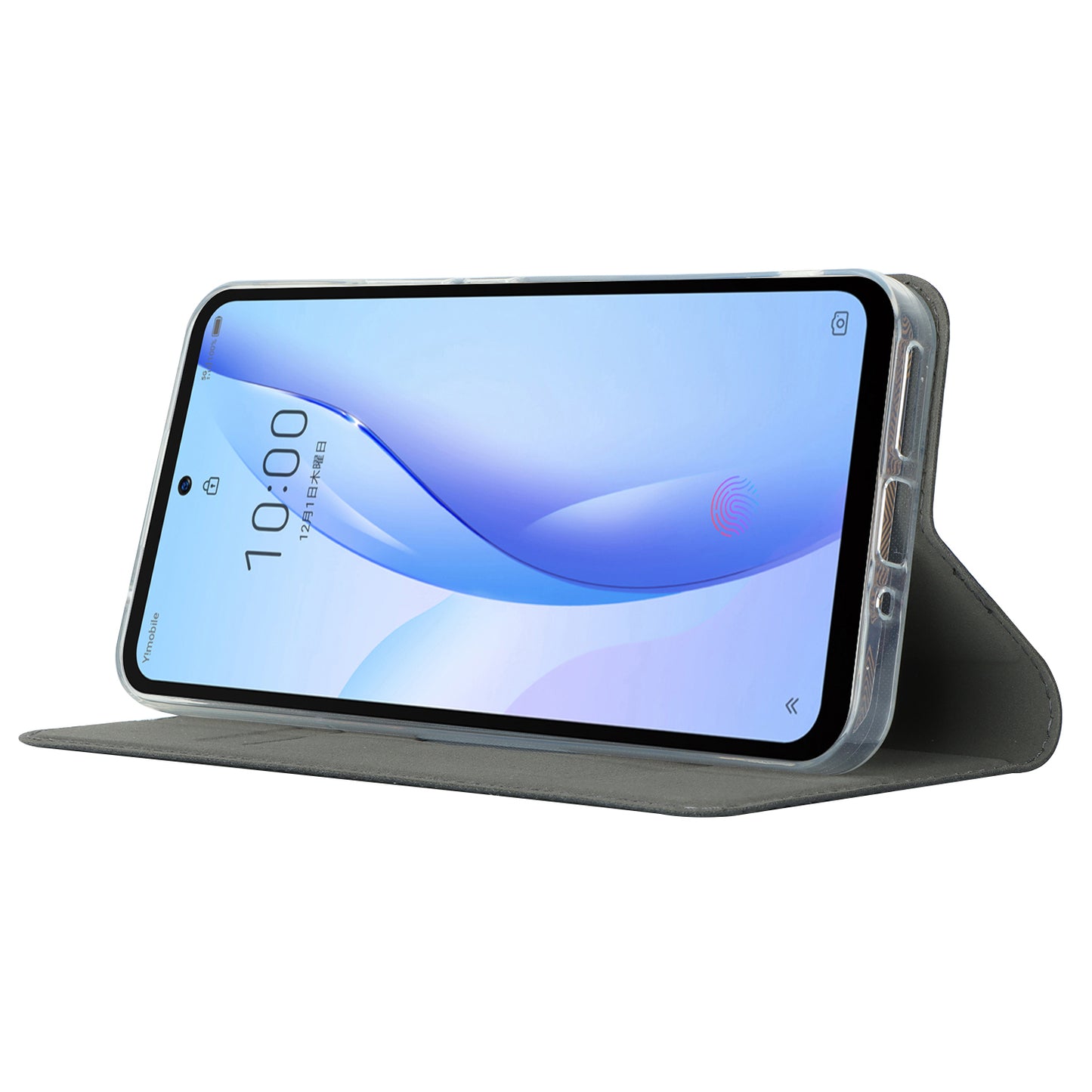 Cell Phone Cover For ZTE Libero 5G III Calf Textured Anti-drop Phone Stand Case with Card Slot