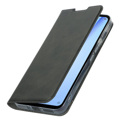 Cell Phone Cover For ZTE Libero 5G III Calf Textured Anti-drop Phone Stand Case with Card Slot