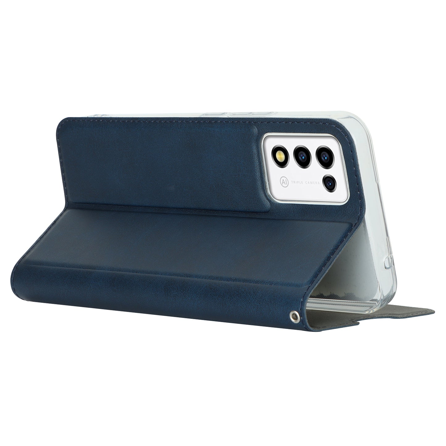 Cell Phone Cover For ZTE Libero 5G III Calf Textured Anti-drop Phone Stand Case with Card Slot