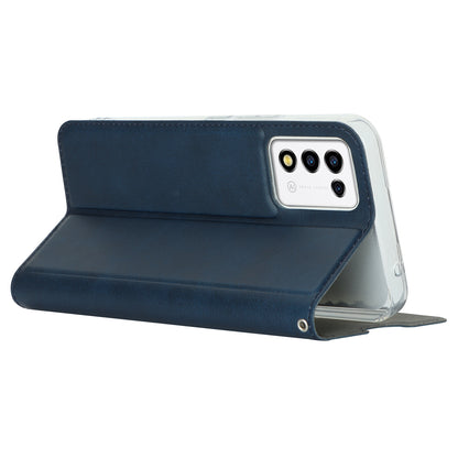 Cell Phone Cover For ZTE Libero 5G III Calf Textured Anti-drop Phone Stand Case with Card Slot