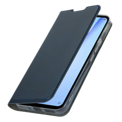 Cell Phone Cover For ZTE Libero 5G III Calf Textured Anti-drop Phone Stand Case with Card Slot