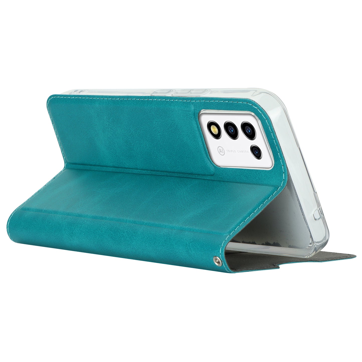 Cell Phone Cover For ZTE Libero 5G III Calf Textured Anti-drop Phone Stand Case with Card Slot