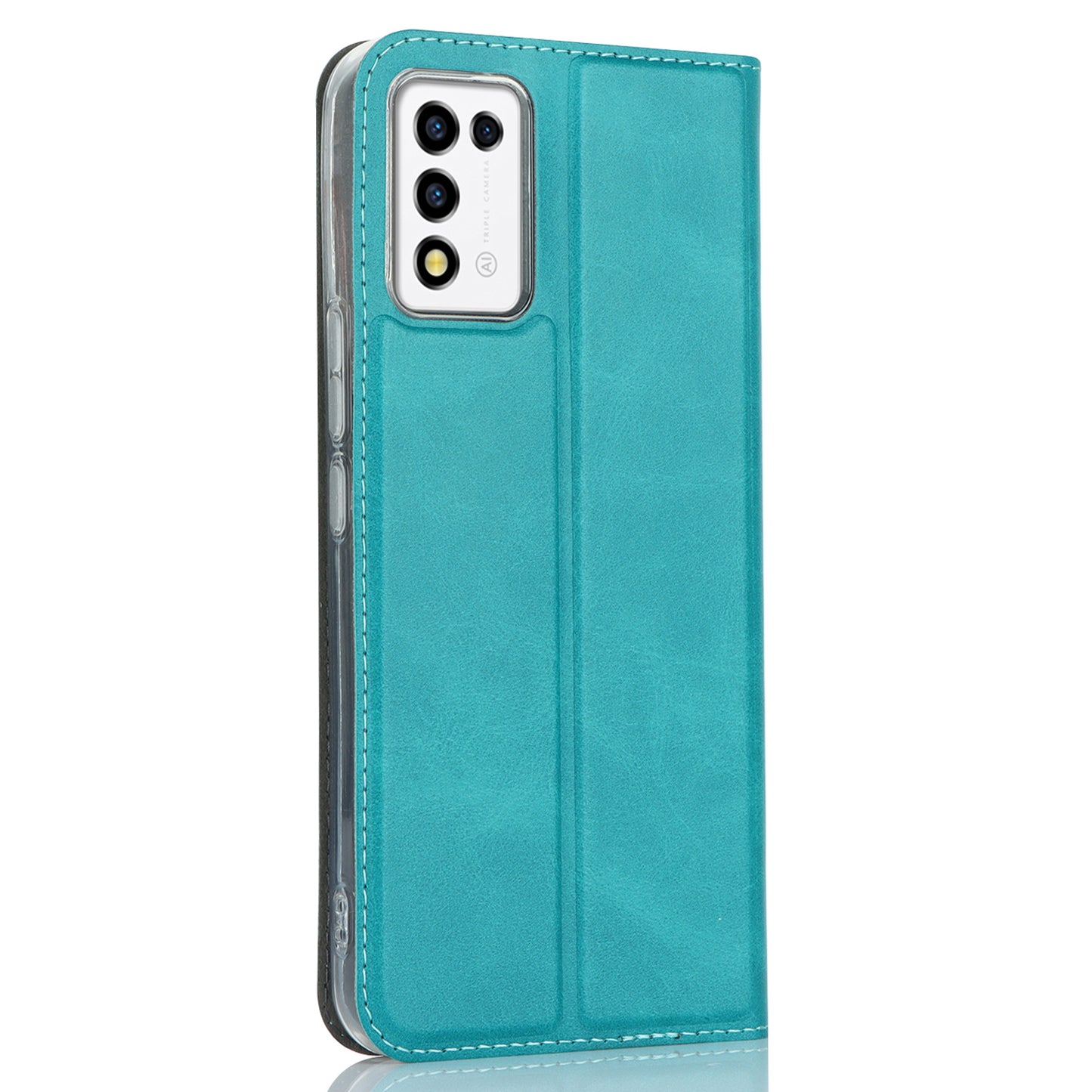 Cell Phone Cover For ZTE Libero 5G III Calf Textured Anti-drop Phone Stand Case with Card Slot