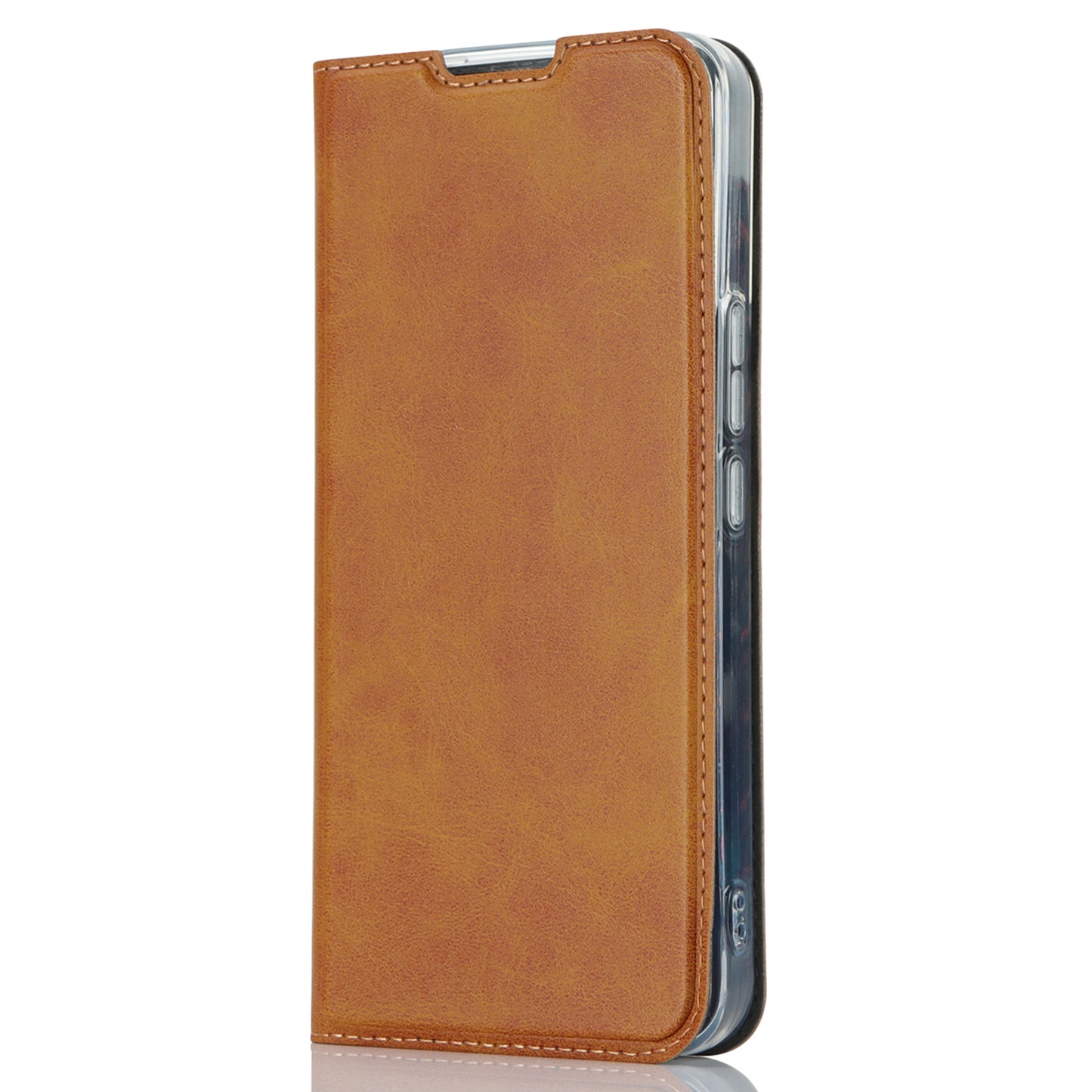 Cell Phone Cover For ZTE Libero 5G III Calf Textured Anti-drop Phone Stand Case with Card Slot