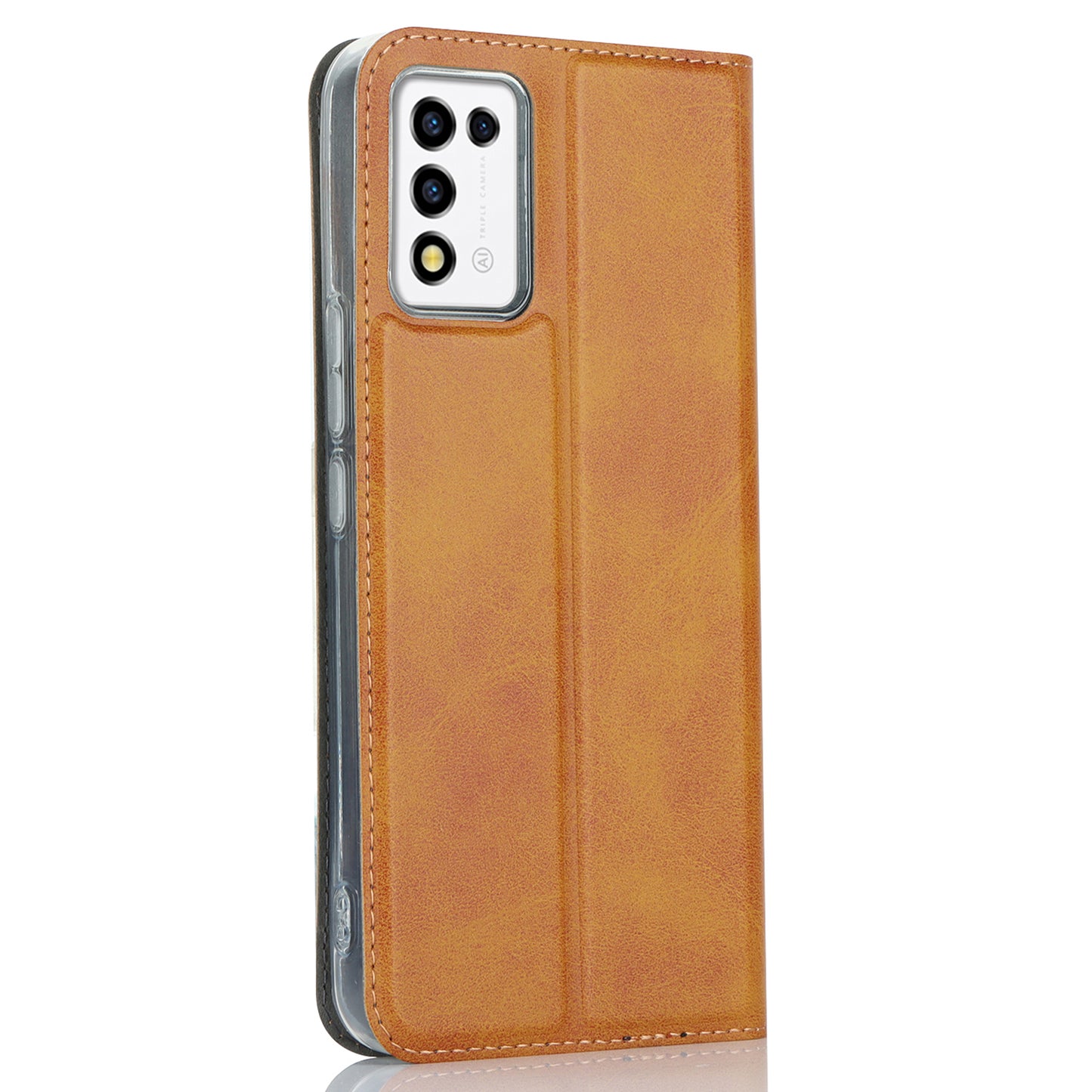 Cell Phone Cover For ZTE Libero 5G III Calf Textured Anti-drop Phone Stand Case with Card Slot