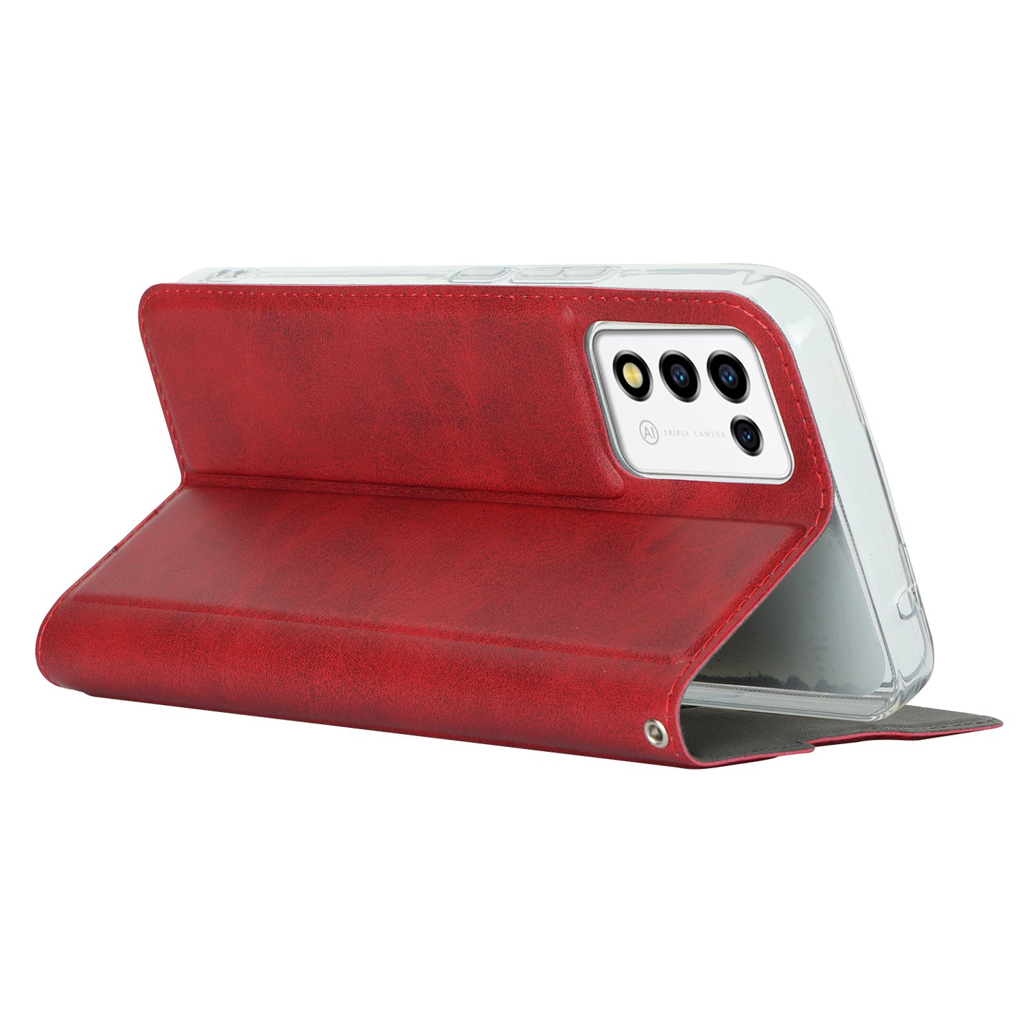 Cell Phone Cover For ZTE Libero 5G III Calf Textured Anti-drop Phone Stand Case with Card Slot