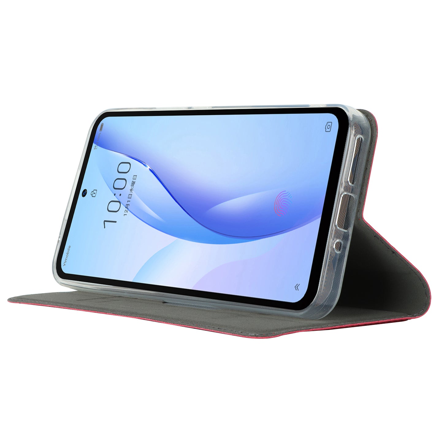 Cell Phone Cover For ZTE Libero 5G III Calf Textured Anti-drop Phone Stand Case with Card Slot