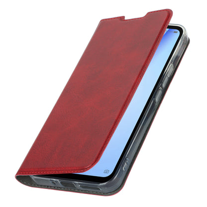Cell Phone Cover For ZTE Libero 5G III Calf Textured Anti-drop Phone Stand Case with Card Slot