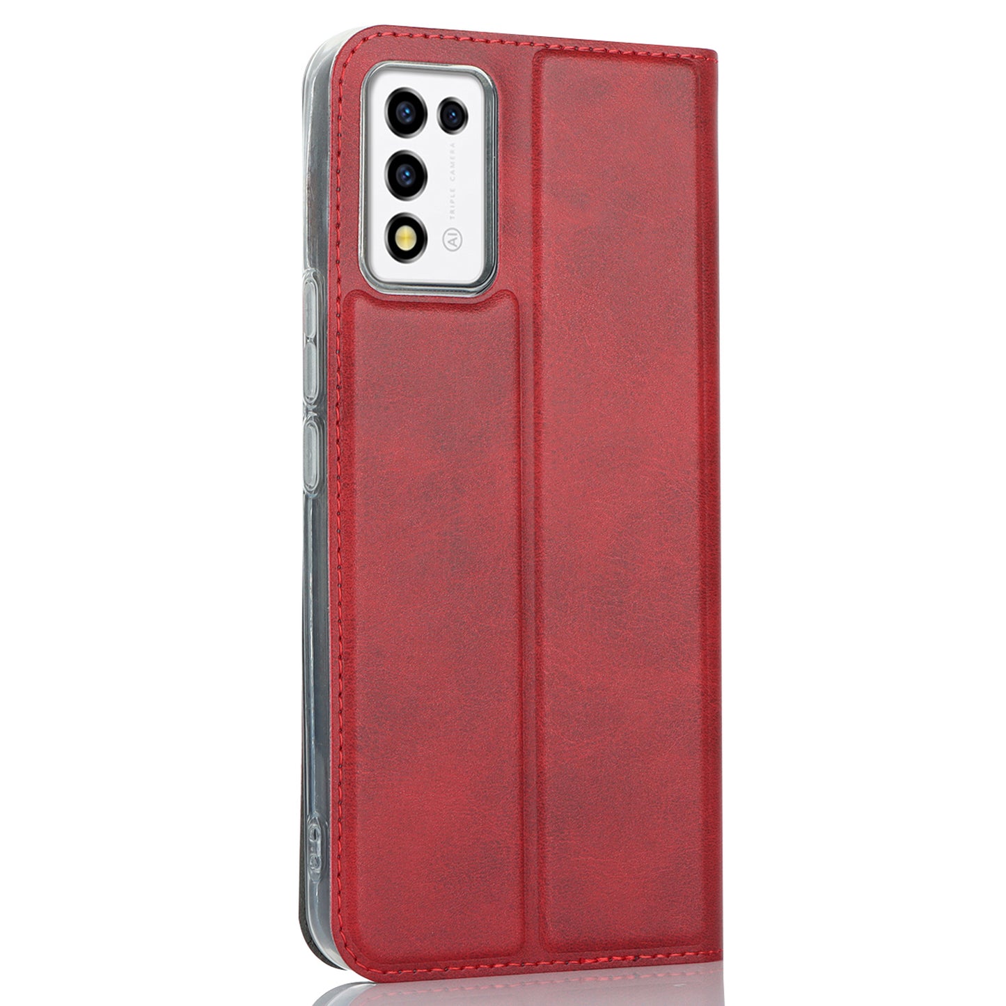 Cell Phone Cover For ZTE Libero 5G III Calf Textured Anti-drop Phone Stand Case with Card Slot