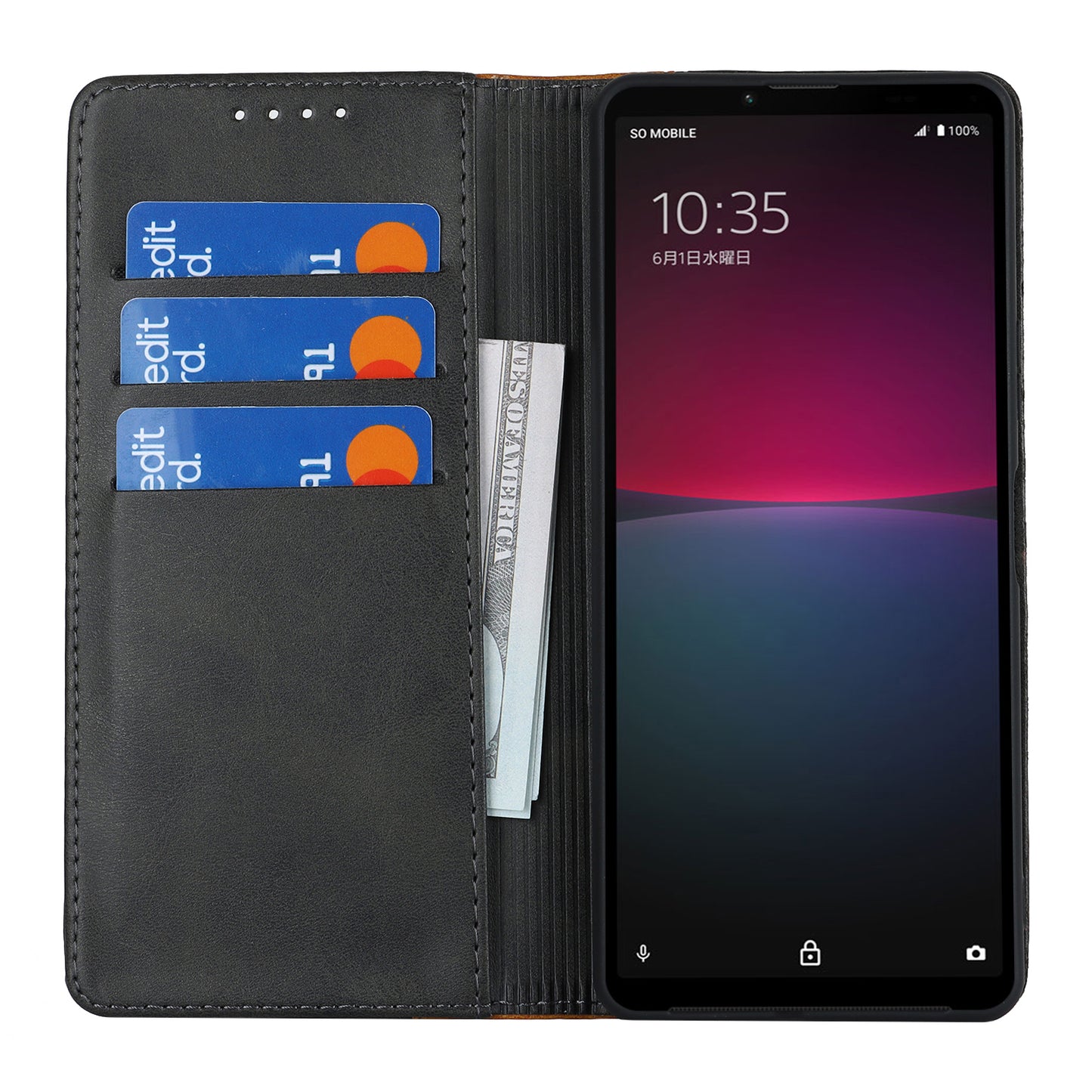 For Sony Xperia 10 V Magnetic Flip PU Leather Phone Wallet Case Stand Bi-color Splicing Anti-drop Cover