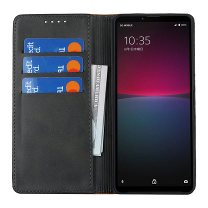 For Sony Xperia 10 V Magnetic Flip PU Leather Phone Wallet Case Stand Bi-color Splicing Anti-drop Cover
