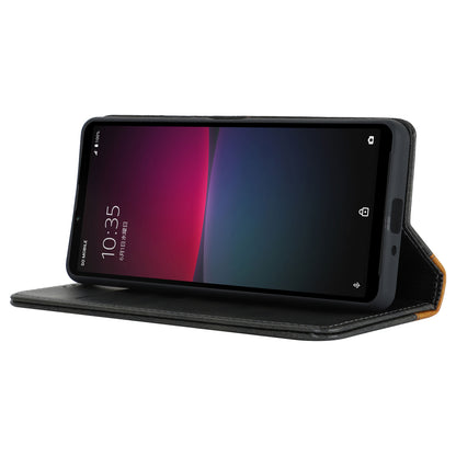 For Sony Xperia 10 V Magnetic Flip PU Leather Phone Wallet Case Stand Bi-color Splicing Anti-drop Cover