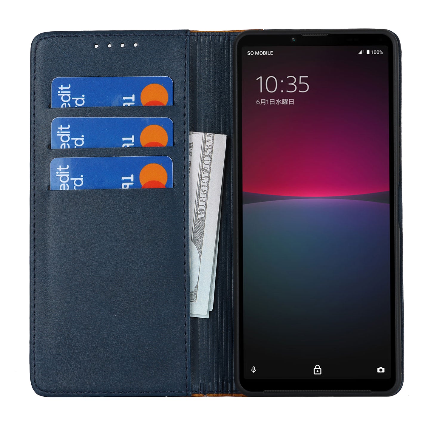 For Sony Xperia 10 V Magnetic Flip PU Leather Phone Wallet Case Stand Bi-color Splicing Anti-drop Cover