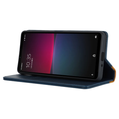 For Sony Xperia 10 V Magnetic Flip PU Leather Phone Wallet Case Stand Bi-color Splicing Anti-drop Cover