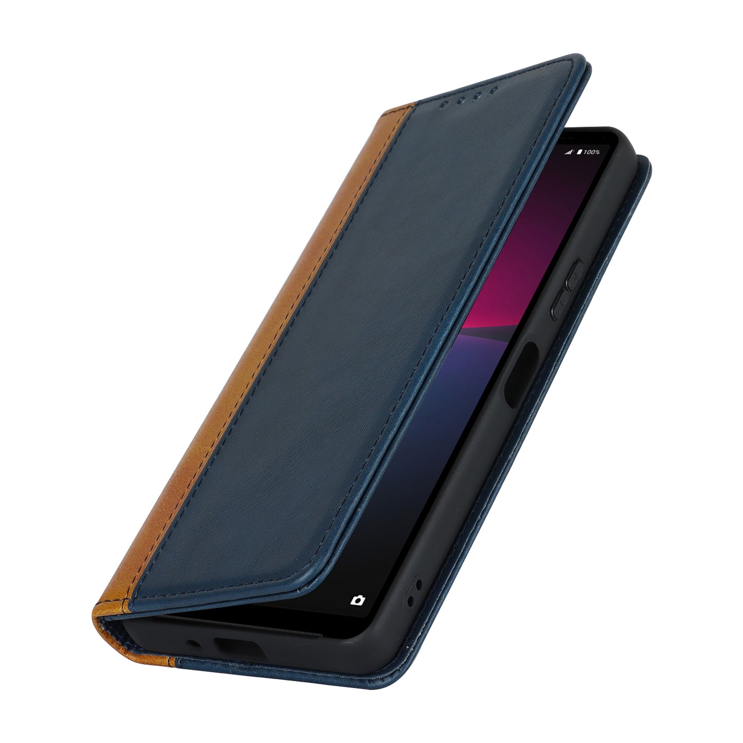 For Sony Xperia 10 V Magnetic Flip PU Leather Phone Wallet Case Stand Bi-color Splicing Anti-drop Cover