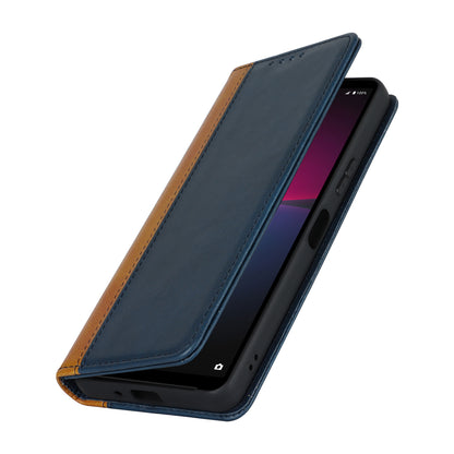 For Sony Xperia 10 V Magnetic Flip PU Leather Phone Wallet Case Stand Bi-color Splicing Anti-drop Cover