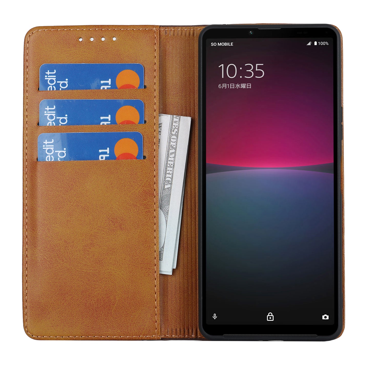 For Sony Xperia 10 V Magnetic Flip PU Leather Phone Wallet Case Stand Bi-color Splicing Anti-drop Cover