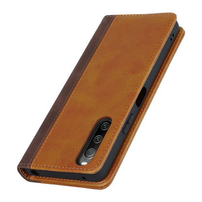 For Sony Xperia 10 V Magnetic Flip PU Leather Phone Wallet Case Stand Bi-color Splicing Anti-drop Cover