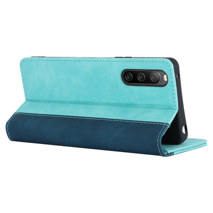 For Sony Xperia 10 V Magnetic Flip PU Leather Phone Wallet Case Stand Bi-color Splicing Anti-drop Cover