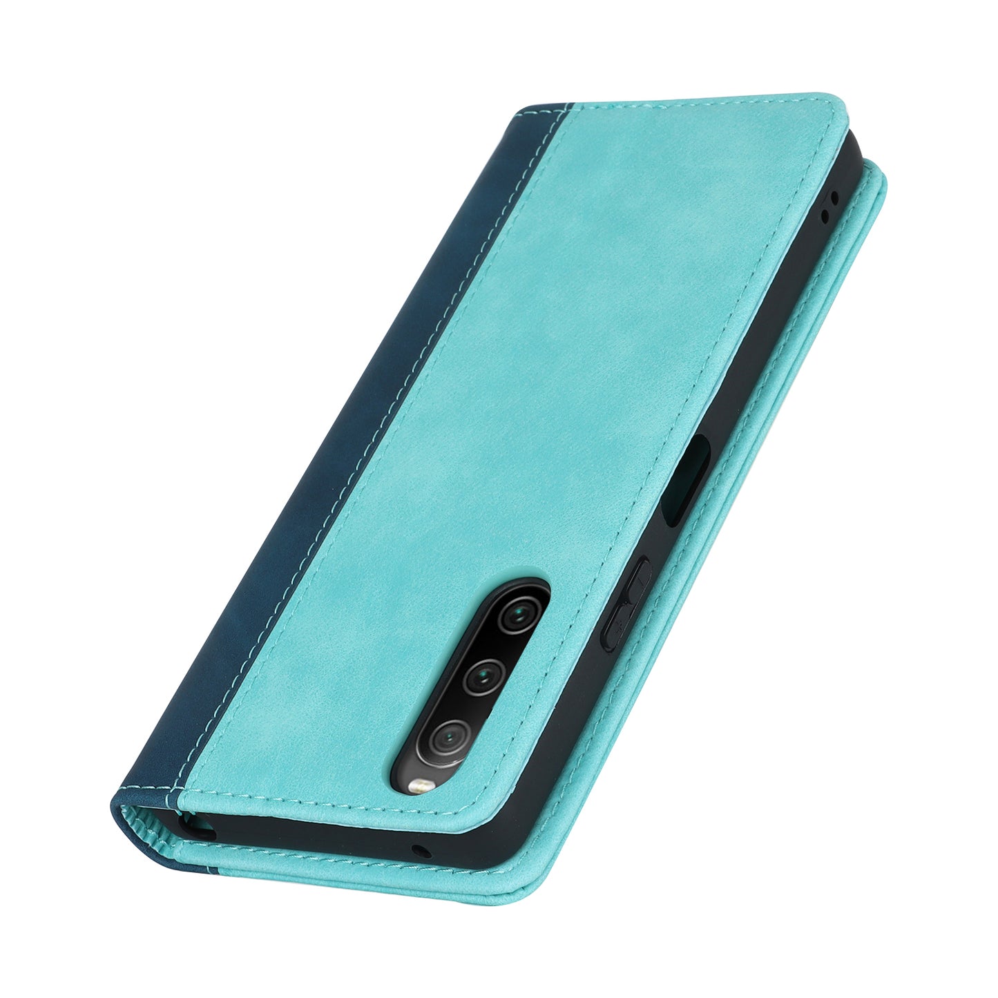 For Sony Xperia 10 V Magnetic Flip PU Leather Phone Wallet Case Stand Bi-color Splicing Anti-drop Cover