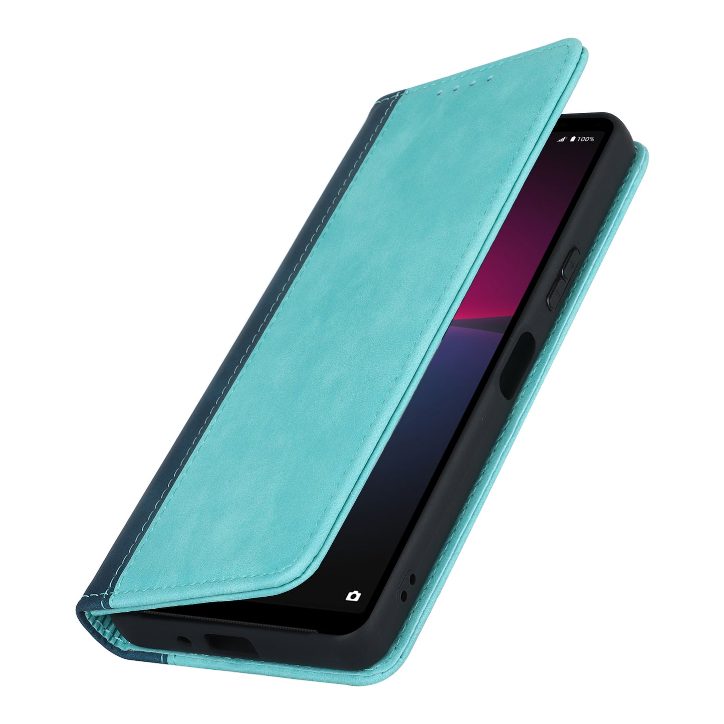 For Sony Xperia 10 V Magnetic Flip PU Leather Phone Wallet Case Stand Bi-color Splicing Anti-drop Cover
