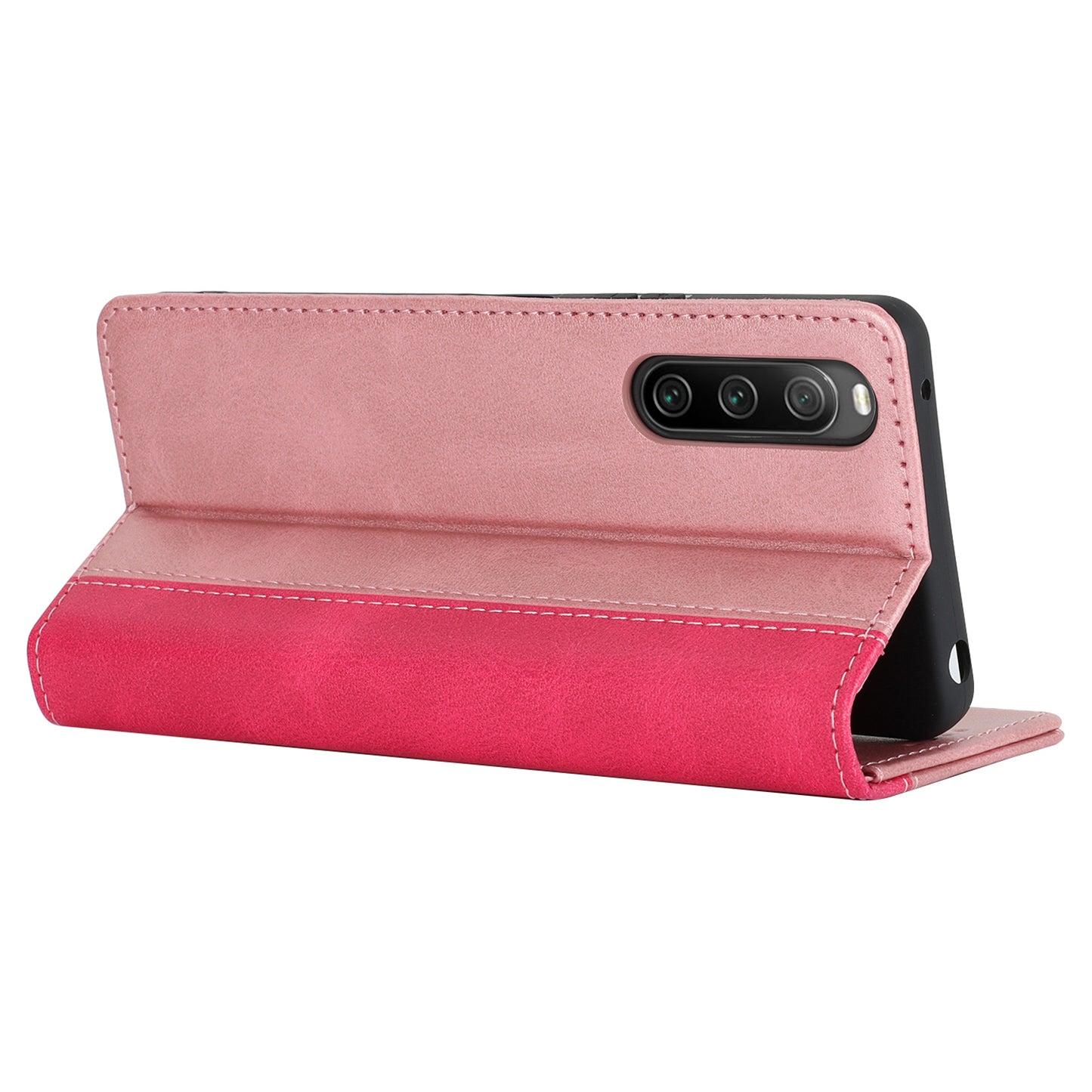 For Sony Xperia 10 V Magnetic Flip PU Leather Phone Wallet Case Stand Bi-color Splicing Anti-drop Cover