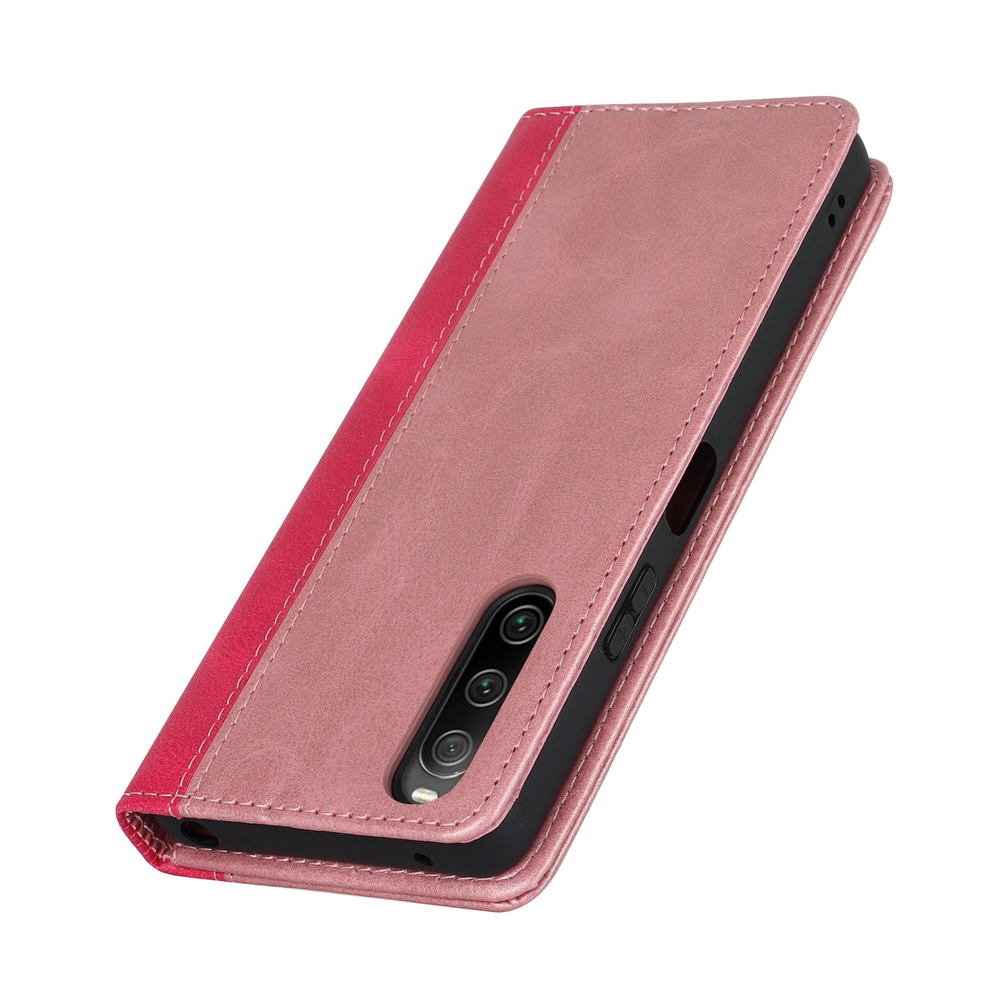 For Sony Xperia 10 V Magnetic Flip PU Leather Phone Wallet Case Stand Bi-color Splicing Anti-drop Cover