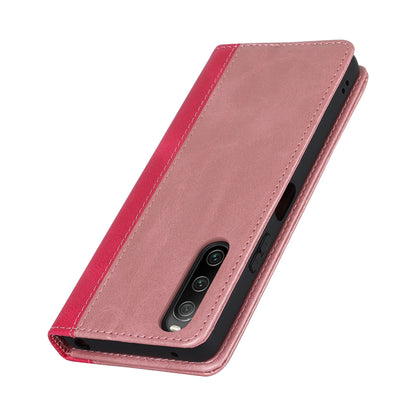 For Sony Xperia 10 V Magnetic Flip PU Leather Phone Wallet Case Stand Bi-color Splicing Anti-drop Cover