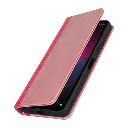 For Sony Xperia 10 V Magnetic Flip PU Leather Phone Wallet Case Stand Bi-color Splicing Anti-drop Cover