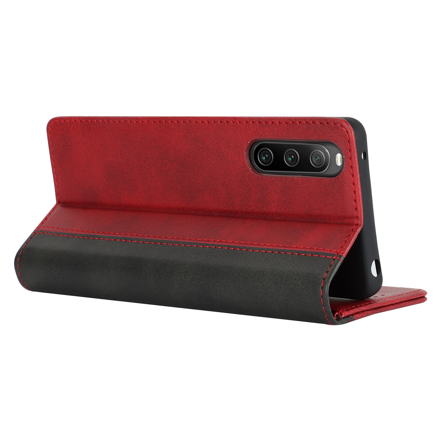 For Sony Xperia 10 V Magnetic Flip PU Leather Phone Wallet Case Stand Bi-color Splicing Anti-drop Cover