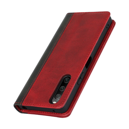 For Sony Xperia 10 V Magnetic Flip PU Leather Phone Wallet Case Stand Bi-color Splicing Anti-drop Cover