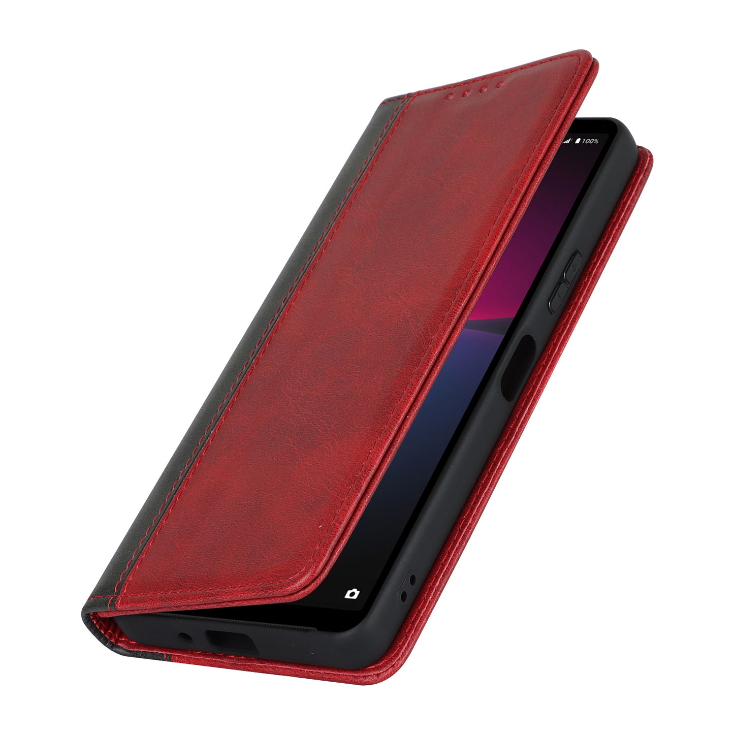 For Sony Xperia 10 V Magnetic Flip PU Leather Phone Wallet Case Stand Bi-color Splicing Anti-drop Cover