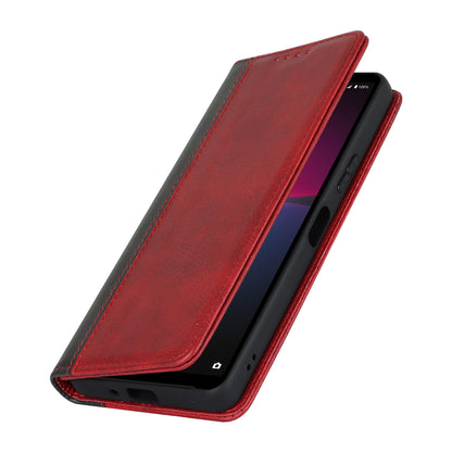 For Sony Xperia 10 V Magnetic Flip PU Leather Phone Wallet Case Stand Bi-color Splicing Anti-drop Cover