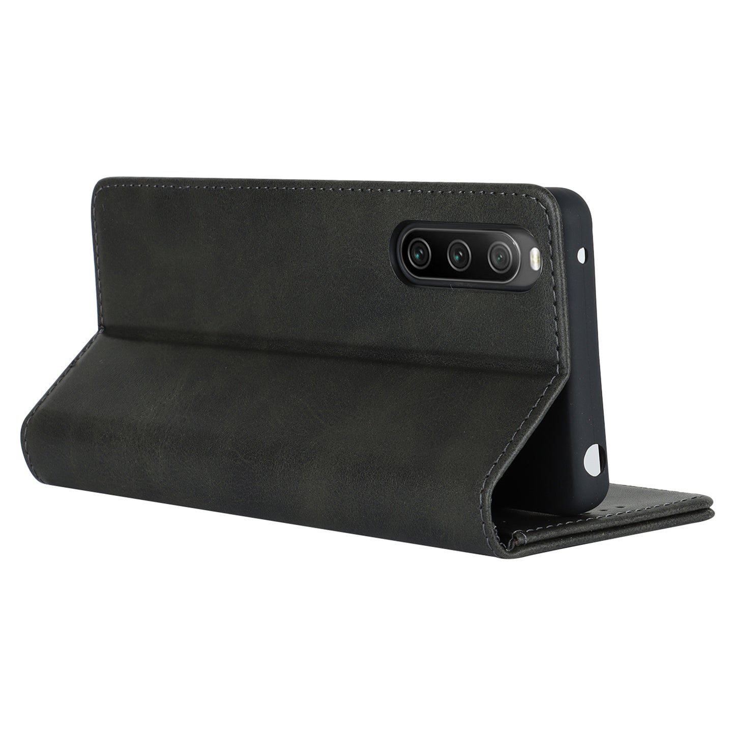 PU Leather Case for Sony Xperia 10 V Scratch Resistant Calf Texture Stand Wallet Phone Cover