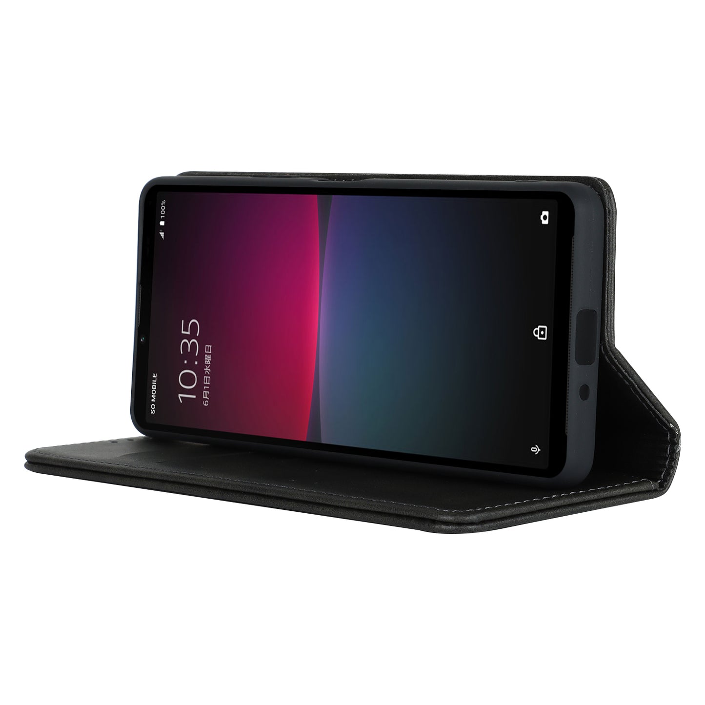 PU Leather Case for Sony Xperia 10 V Scratch Resistant Calf Texture Stand Wallet Phone Cover