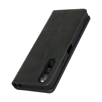 PU Leather Case for Sony Xperia 10 V Scratch Resistant Calf Texture Stand Wallet Phone Cover