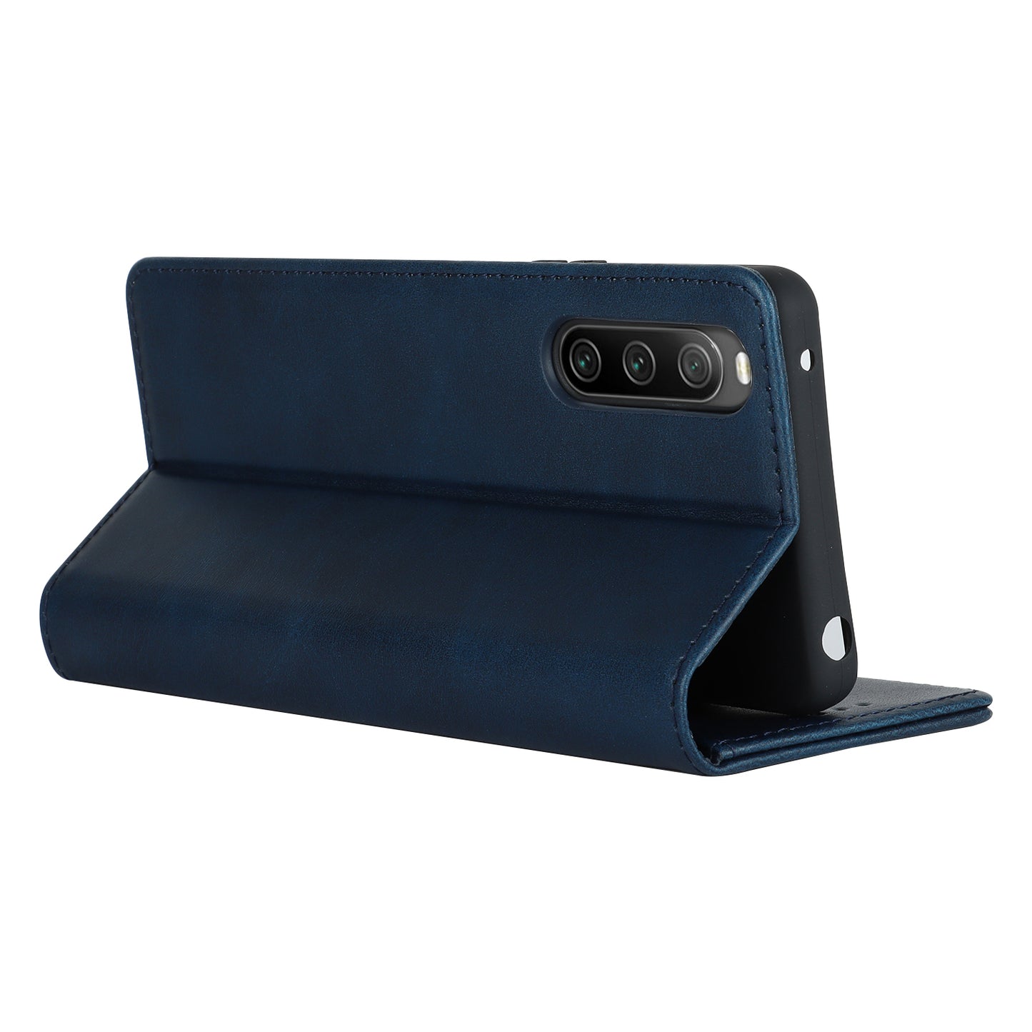 PU Leather Case for Sony Xperia 10 V Scratch Resistant Calf Texture Stand Wallet Phone Cover