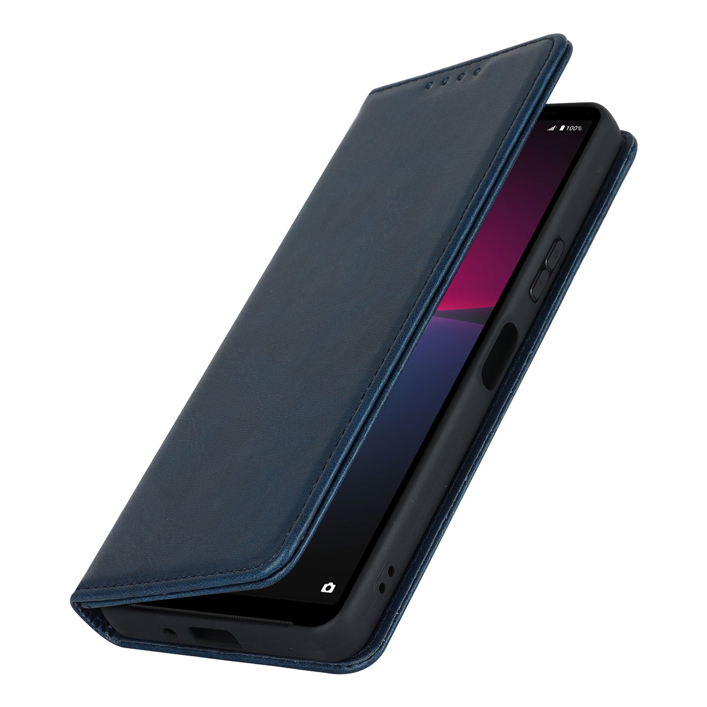 PU Leather Case for Sony Xperia 10 V Scratch Resistant Calf Texture Stand Wallet Phone Cover