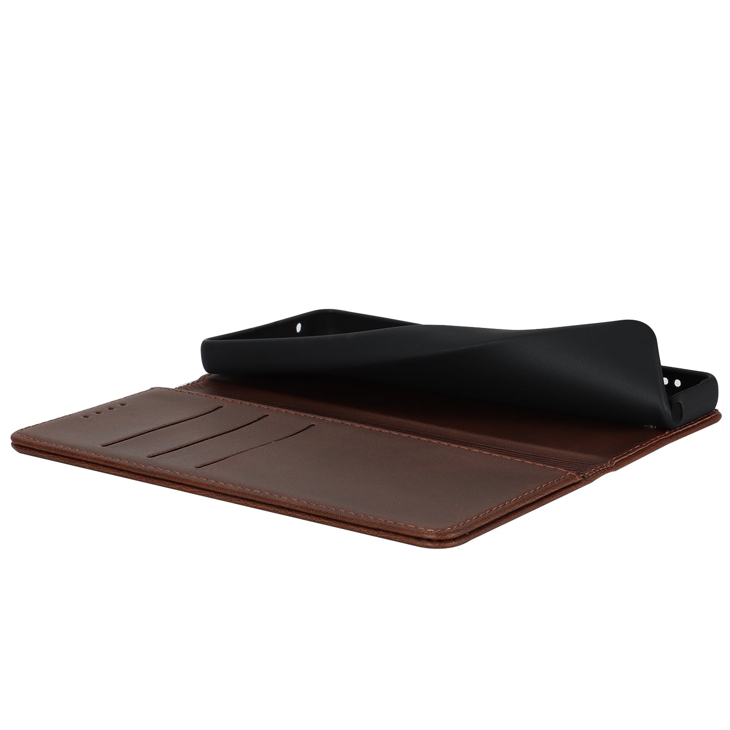 PU Leather Case for Sony Xperia 10 V Scratch Resistant Calf Texture Stand Wallet Phone Cover