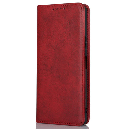 PU Leather Case for Sony Xperia 10 V Scratch Resistant Calf Texture Stand Wallet Phone Cover