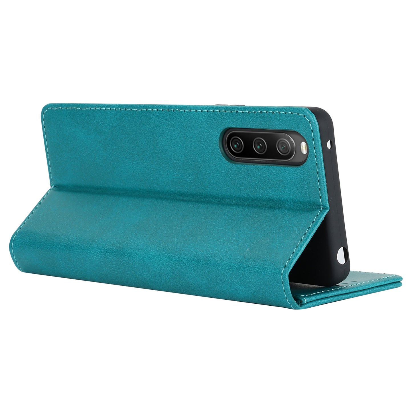 PU Leather Case for Sony Xperia 10 V Scratch Resistant Calf Texture Stand Wallet Phone Cover