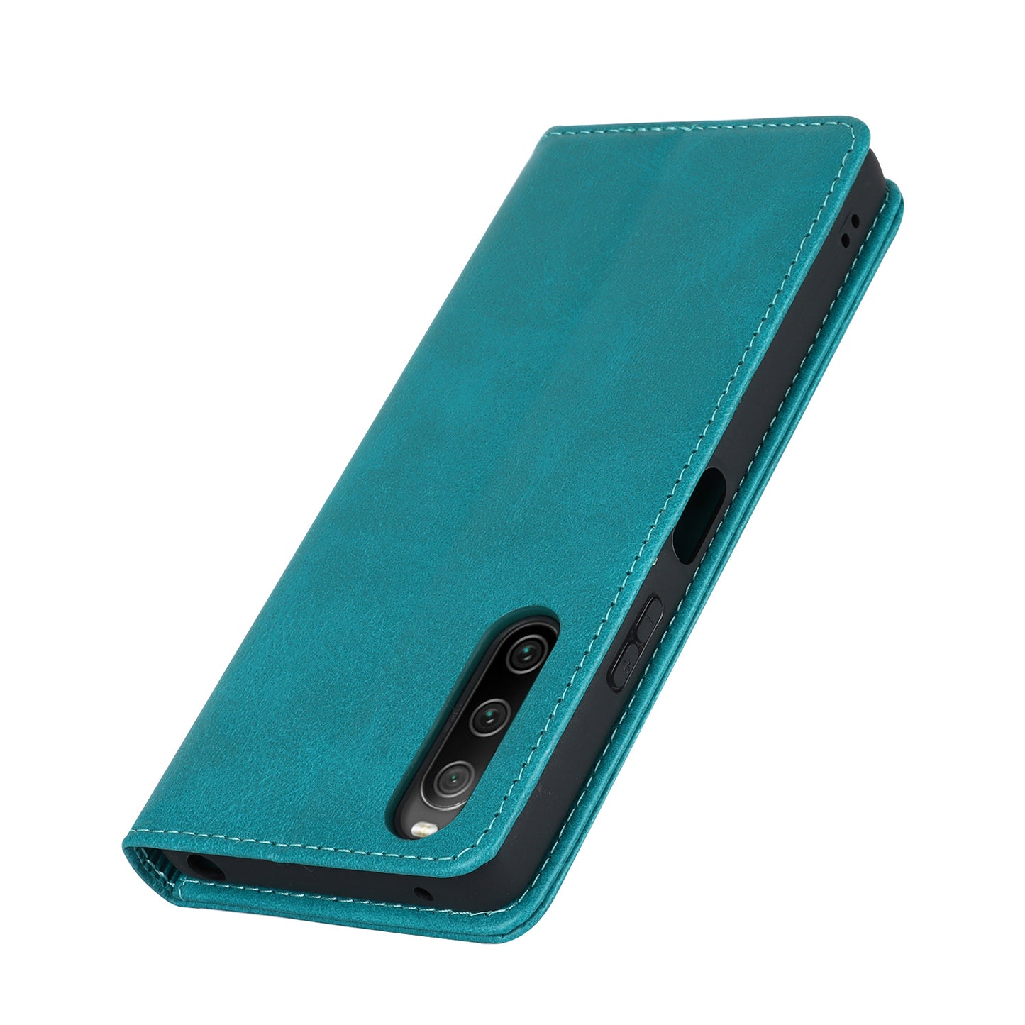 PU Leather Case for Sony Xperia 10 V Scratch Resistant Calf Texture Stand Wallet Phone Cover
