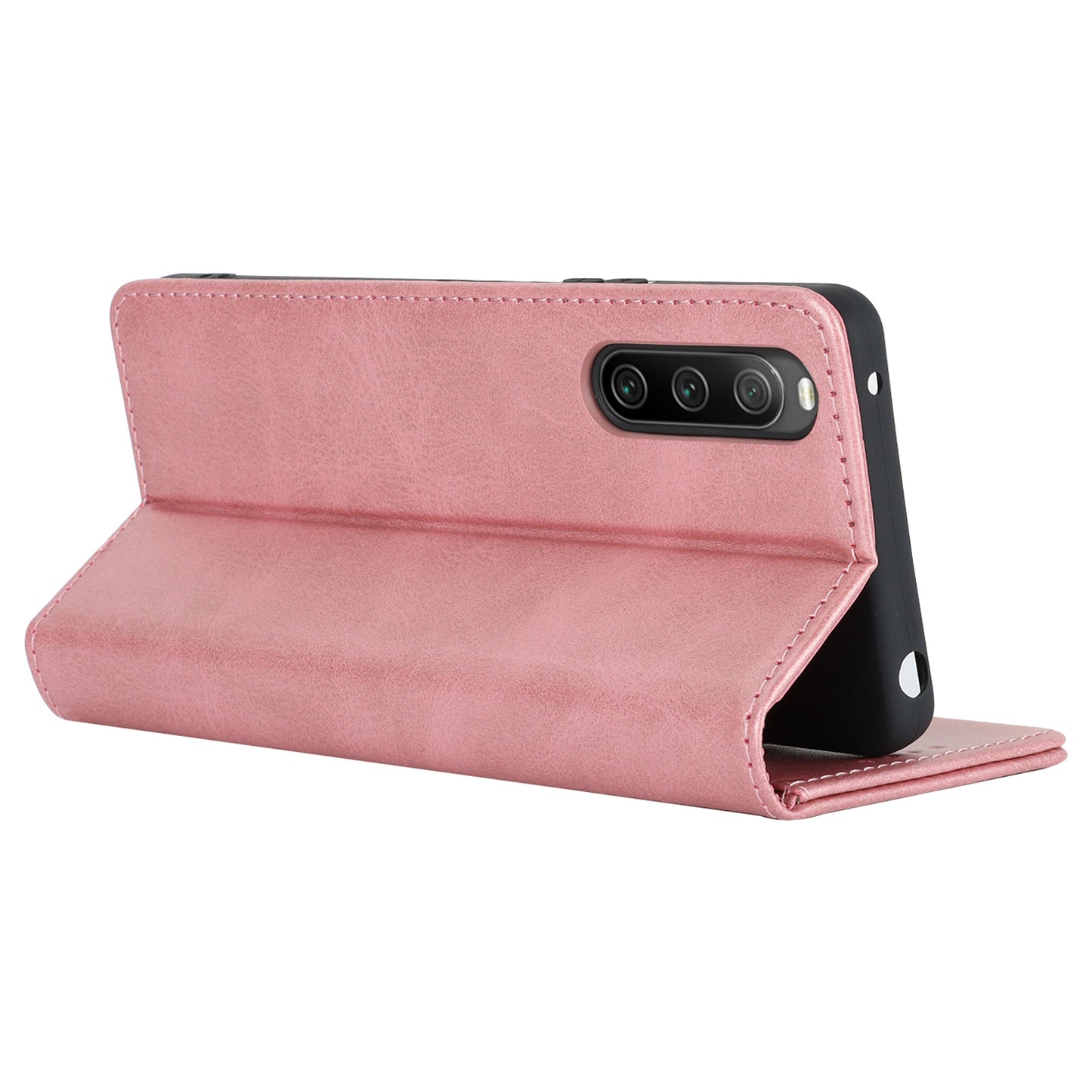 PU Leather Case for Sony Xperia 10 V Scratch Resistant Calf Texture Stand Wallet Phone Cover