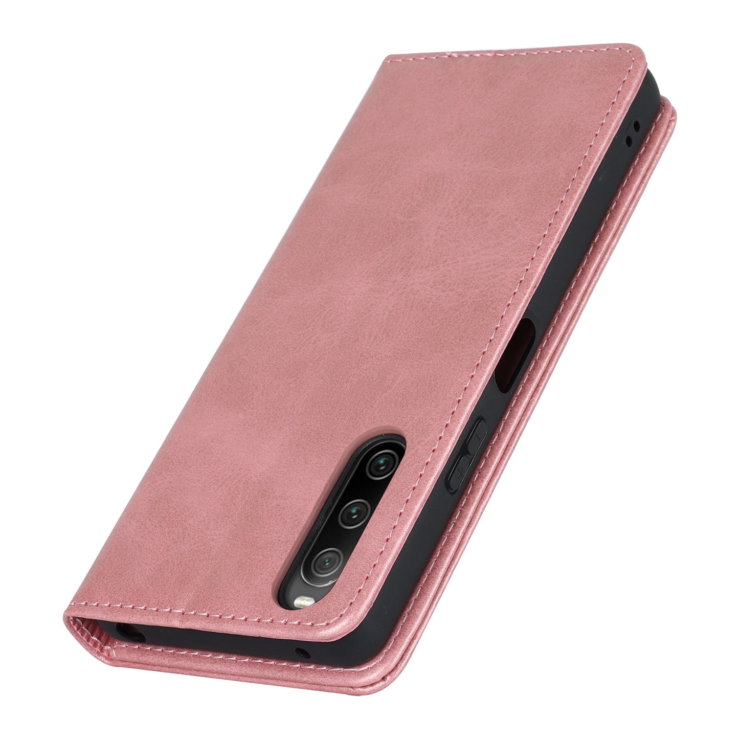 PU Leather Case for Sony Xperia 10 V Scratch Resistant Calf Texture Stand Wallet Phone Cover