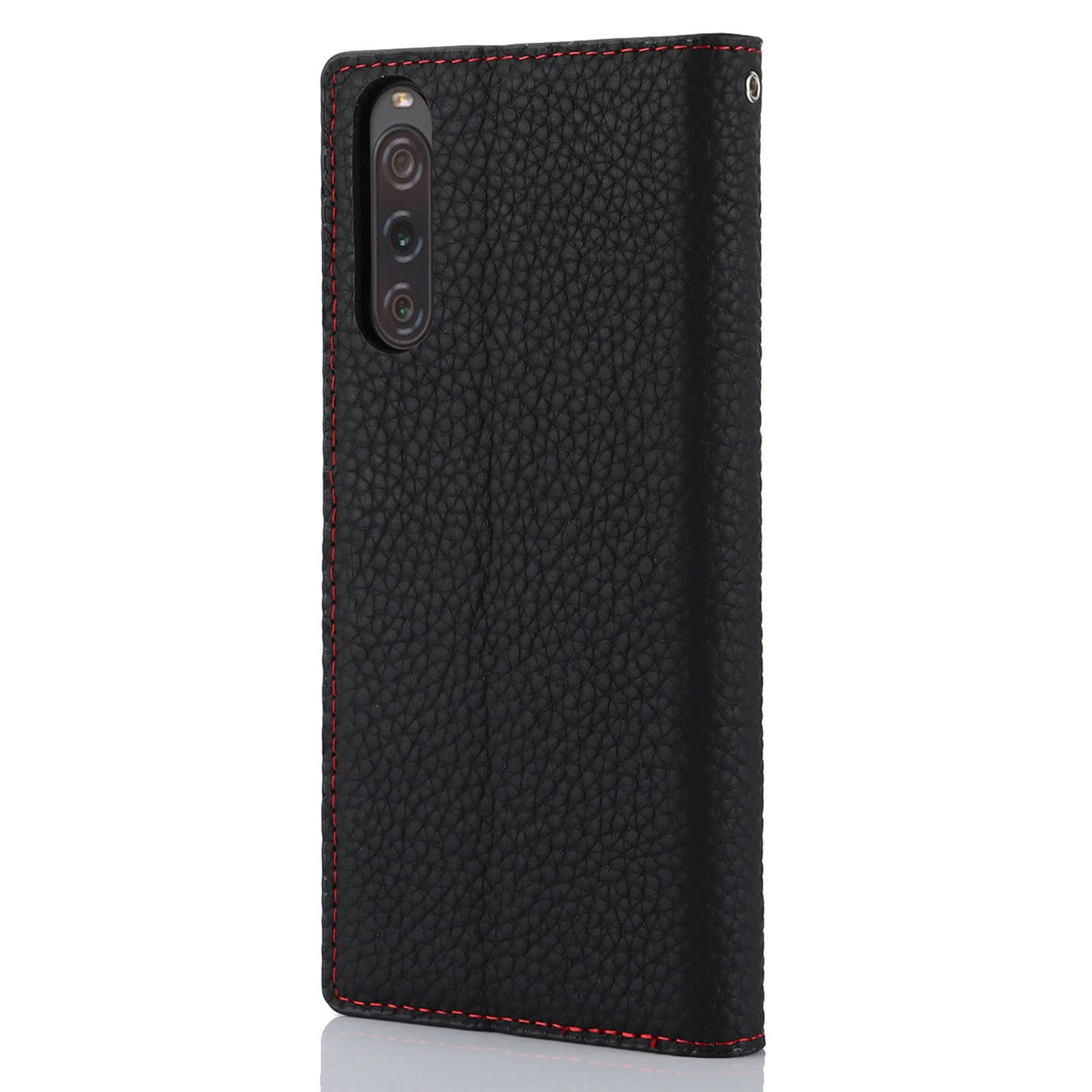 Flip Cover for Sony Xperia 10 V Litchi Texture Genuine Cow Leather Phone Case Stand Wallet with Strap