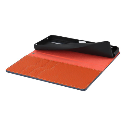 Flip Cover for Sony Xperia 10 V Litchi Texture Genuine Cow Leather Phone Case Stand Wallet with Strap